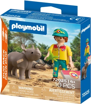 Набір іграшок Playmobil Duo Pack Лісовий охоронець з носорогом 10 деталей 72025 (4008789720252)