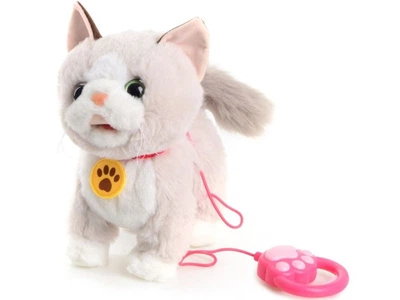 Мягкая интерактивная игрушка Котик Марсик на поводке, CJ-4857161
