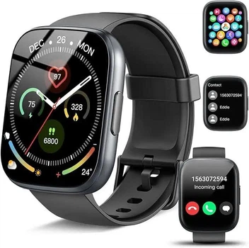 Смарт-годинник Poounur T80 з 1.95" HD дисплеєм Bluetooth дзвінками водонепроникний IP68 120 спортивних режимів чорний (SKU-143)
