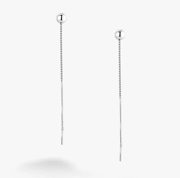 Серьги-протяжки серебряные Шарики 925 Rhodium (Ш)