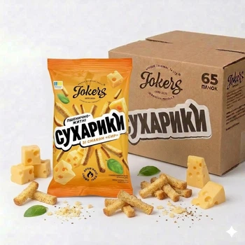 Ящик сухариків пшенично-житніх 65 уп Сир Jokers м/у 60г