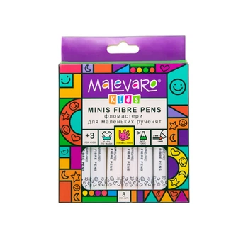 Фломастери 8 кольорів MINI MALEVARO