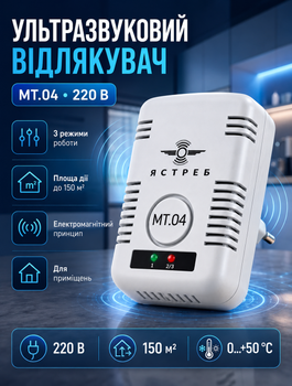 Електромагнітний відлякувач тараканів і клопів для житлових та технічних приміщень до 150 кв. м від мережі 220 В з трьома режимами без хімії