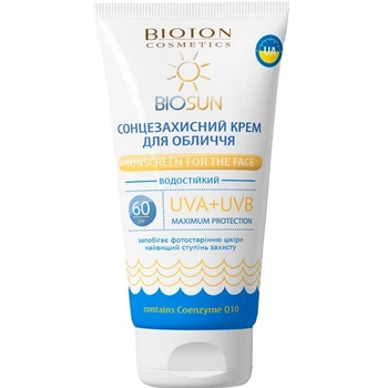 Сонцезахисний крем для обличчя BIOSUN із коензимом Q-10 SPF 60 50 мл (4820026156064)