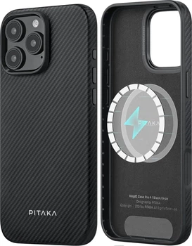 Чохол протиударний Pitaka Military-Grade Protective Case MagSafe для iPhone 16 Pro (6.3") 600D Black/Grey KI1601PPA