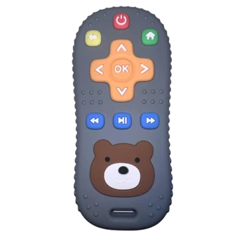 Силиконовый грызунок-игрушка «Пульт» Мишка, серый