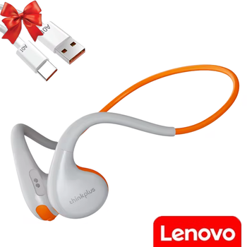 Наушники с костной проводимостью Lenovo Thinkplus X7 Bluetooth, спортивная гарнитура для бега, открытое ухо, встроенный микрофон, Gray + Подарок Кабель быстрой зарядки