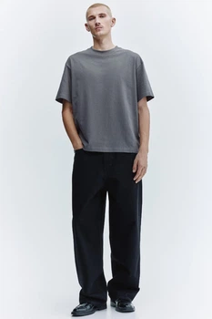 Футболка H&M Loose Fit сірий 1309319012 XL