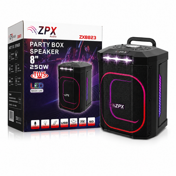 Портативная колонка ZPX ZX-8823 party сабвуфер с пультом 250W+LED подсветка