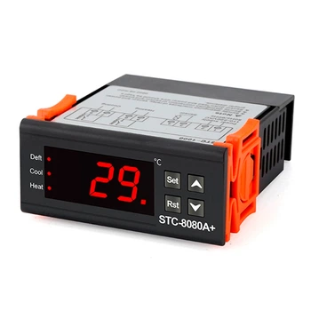 Регулятор температуры Без бренда STC-8080A+ диапазон -50°C ~ +99°C 220V Чёрный (1016-064-00)