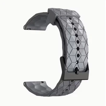 Серый силиконовый ремешок Active Sport 22 мм для часов с черной застежкой