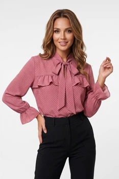Блуза жіноча рожевого кольору з принтом Fashion розмір 42-44 (216400)