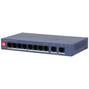 Коммутатор управляемый Dahua DH-CS4010-8ET2GT-60 настольный 8-портовый PoE 4–63 Вт
