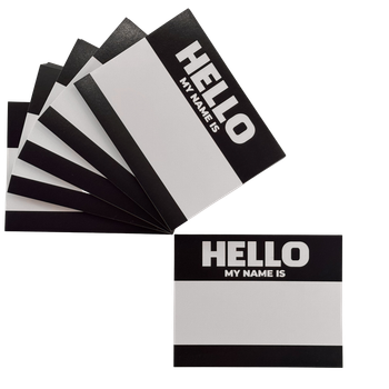 Стикеры "Hello my name is" Черные (100шт)