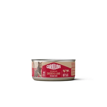 Корм вологий Carnilove Chicken & Lamb для котів паштет курка і ягня 100 г