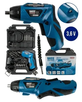 Акумуляторна електрична викрутка Bass Polska 5318 3,6 В 1,6 А·год з набором біт