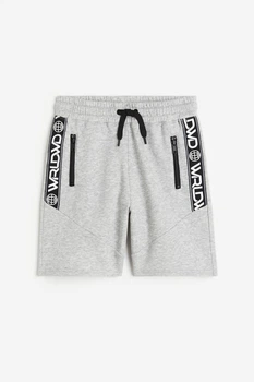 Шорти для хлопчика H&M сірі 152 бавовняний трикотаж з ворсом всередині з кишенями