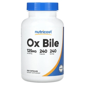 Бичача жовч, 125 мг, Ox Bile, Nutricost, 240 капсул