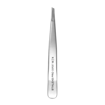 Пинцет для бровей Staleks Expert 10 TYPE 4 узкие скошенные кромки