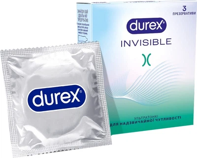 Презервативы латексные с силиконовой смазкой Durex Invisible (ультратонкие) 3 шт (5052197049589)