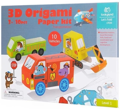 3D оригамі TookyLand Об'ємні фігури Транспорт, 10 штук (LT030)