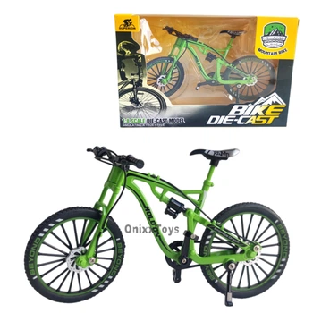 Игрушечный велосипед с резиновыми колесами Металлический Фингербайк MTB – велосипед для трюков и декора, 18 см Зеленый