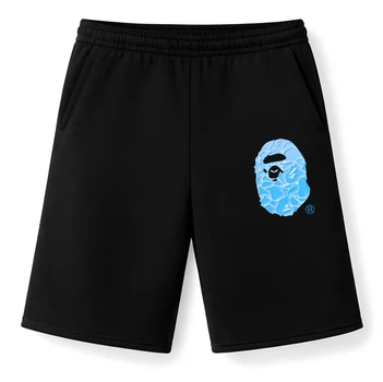Мужские летние шорты Bape оверсайз XL черные (OSBA03)