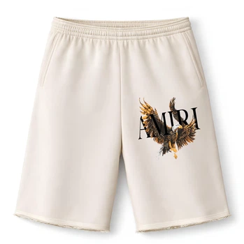 Мужские летние шорты Amiri оверсайз S бежевые (OSA020)