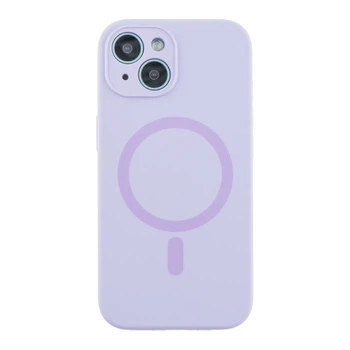Чохол Premium Glow Silicone Case Full Camera with Magsafe для iPhone 15 Light purple