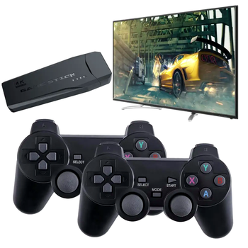 Игровая приставка 64 ГБ поддержка 4K 2 джойстика для телевизора черный LS-901