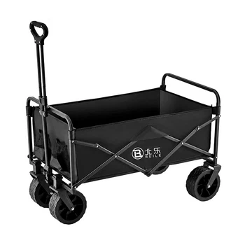 Складная тележка Lesko Z-BL01-19 Black для перевозки вещей продуктов походов в магазин садовая до 180 л