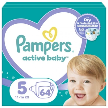Подгузники Pampers Active Baby Размер 5 (11-16 кг) 64 шт (8001090949974) (22877)