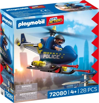 Поліцейський вертоліт Playmobil City Action з радаром 28 деталей 72080 (4008789720801)