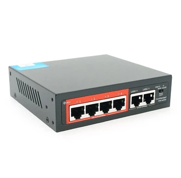 POE коммутатор YOSO YO-204R-52 4xPOE 1000Мбит + 2xUP-Link 1000Мбит 52V/52W, APP-Amitres