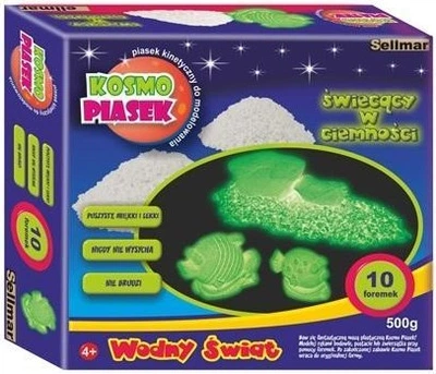Piasek kinetyczny Sellmar Kosmo Świecący w ciemności 500 g (KP500C)  (5902020351665)