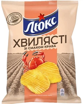 Люкс Чіпси хвилястий краб 125г.