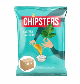 Чіпси Chipster's сметана із зеленню 100г.