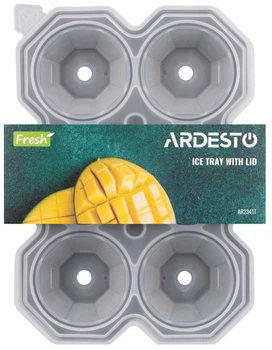 Форма для льда с крышкой ARDESTO Fresh Diamond силикон 25х15х3.2 см серый (AR2341T)