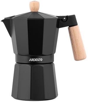 Гейзерна кавоварка ARDESTO Midori алюміній бамбук 240 мл 6 чашки (AR8104W)