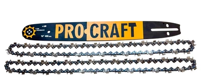 Комплект шина та 2 ланцюги для бензопили Procraft 38 см 15" 64 ланки 32 зуби 0.325" 1.5 мм