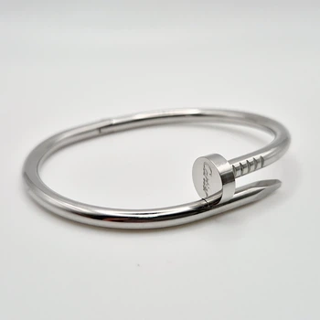Браслет в стилі Cartier Juste un Clou, Цвях сріблястий 19 см