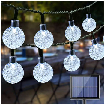 Гирлянда светодиодная 20м 100 LED для улицы с солнечной панелью холодный белый LS-1251