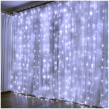 Гирлянда штора 240 LED 2,5х1,5 м для декора белая LS-357