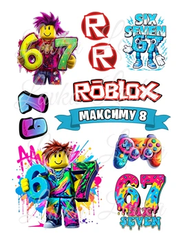 Декор на торт Roblox Six Seven 67 Шесть Семь вафельний папір для торта їстівний друк на вафельному папері харчова вафельна картинка щільна А4 2606264206