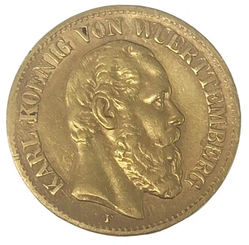Колекційна золота монета "10 марок - Karl І" 3,982 г 1874-1888 роки