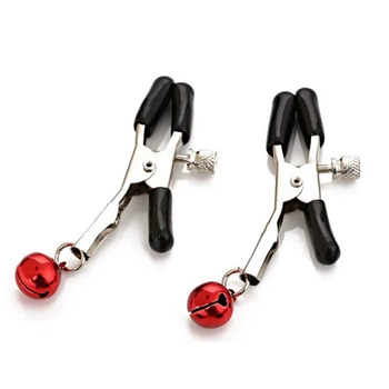 Затискачі для сосків з дзвіночками Honey Fashion Accessories, червоний (90к002)