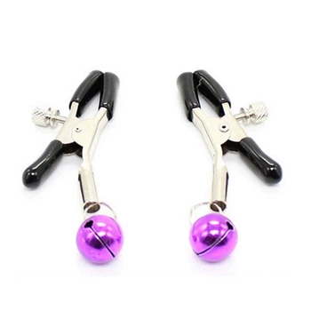 Затискачі для сосків з дзвіночками Honey Fashion Accessories, фіолетовий (90к002)