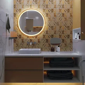 Дзеркало Luxury Wood Perfection Slim з LED підсвіткою, дуб натуральний, сенсорна кнопка-димер,750х750мм