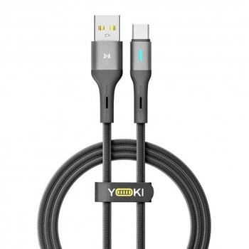 Кабель YOKI LED YK-LE17 USB to Type-C 3A (1.2m) Black