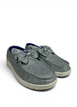 Мокасины Hey Dude Wendy Sparkle Bow (43526-02P), Серый, Размер 38 (US W7), стелька 25 см